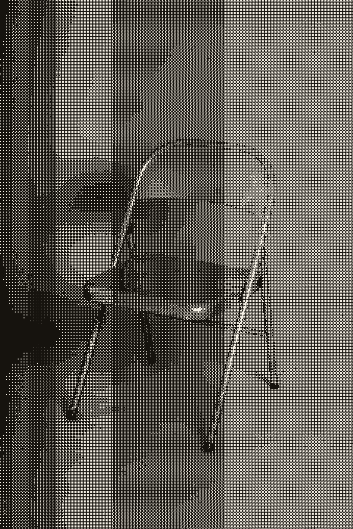 A single folding chair, up close